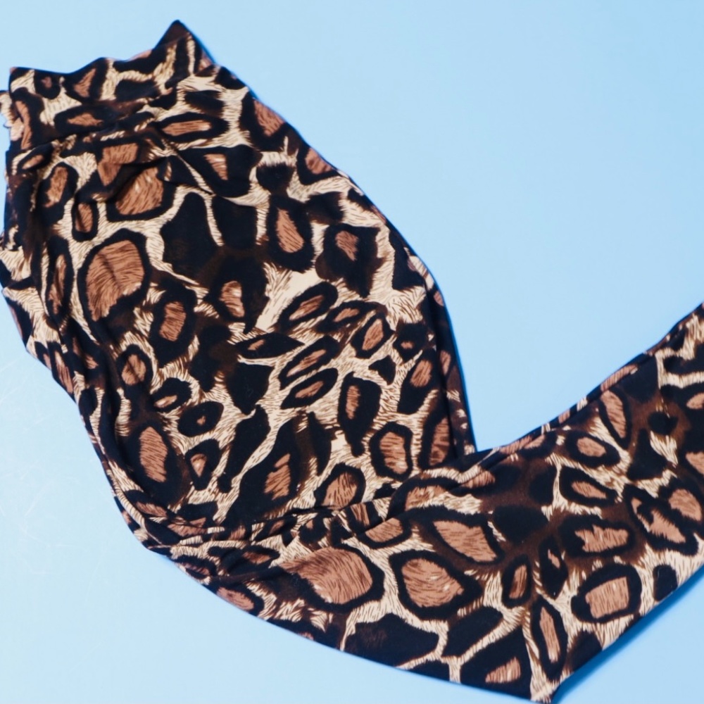 Giraffe Print Silk Like Pants